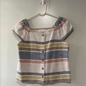 Texture and thread cap sleeve blouse. Madewell